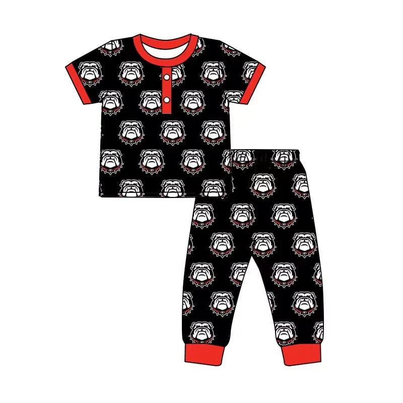 (Custom Design Preorder MOQ 5) Team's Georgia Print Boys Pajamas Clothes Set