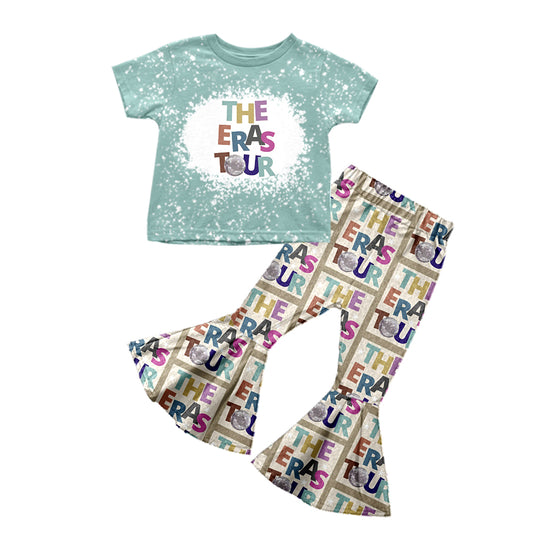 (Custom Design MOQ 5)NO.1  Singer Design Bell Pants Girls Clothes Set