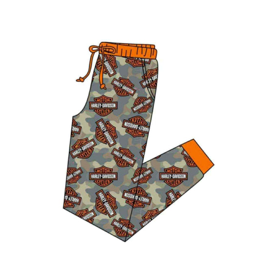 (Custom Design Preorder MOQ 5) Adult Motorcycle Camo Print Bottom Pants