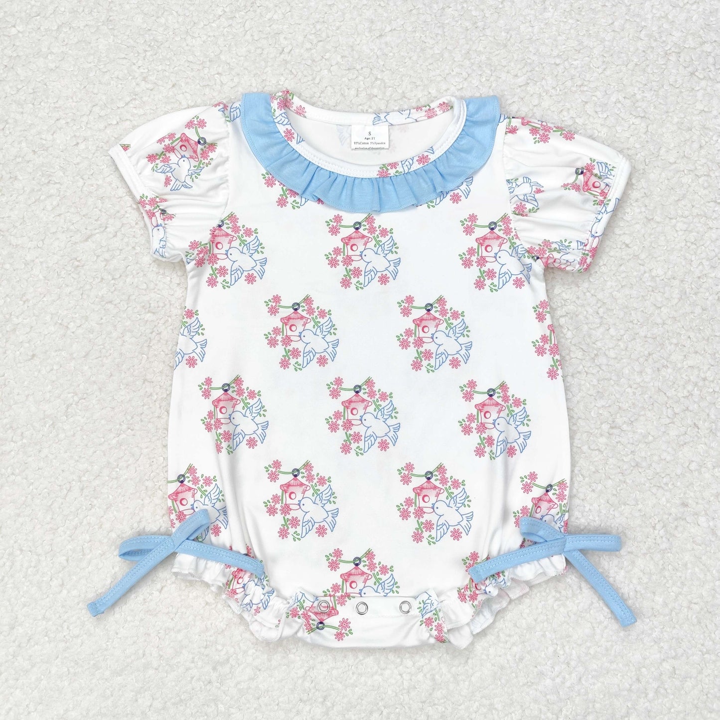 Flowers Dove Blue Print Sisters Summer Matching Clothes