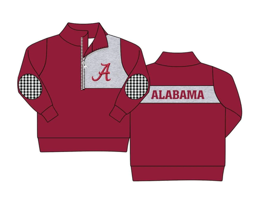 (Split Order Preorder) Deadline Sep6 Team's Alabama Wine Boys Long Sleeve Zipper Pullover Shirts Top
