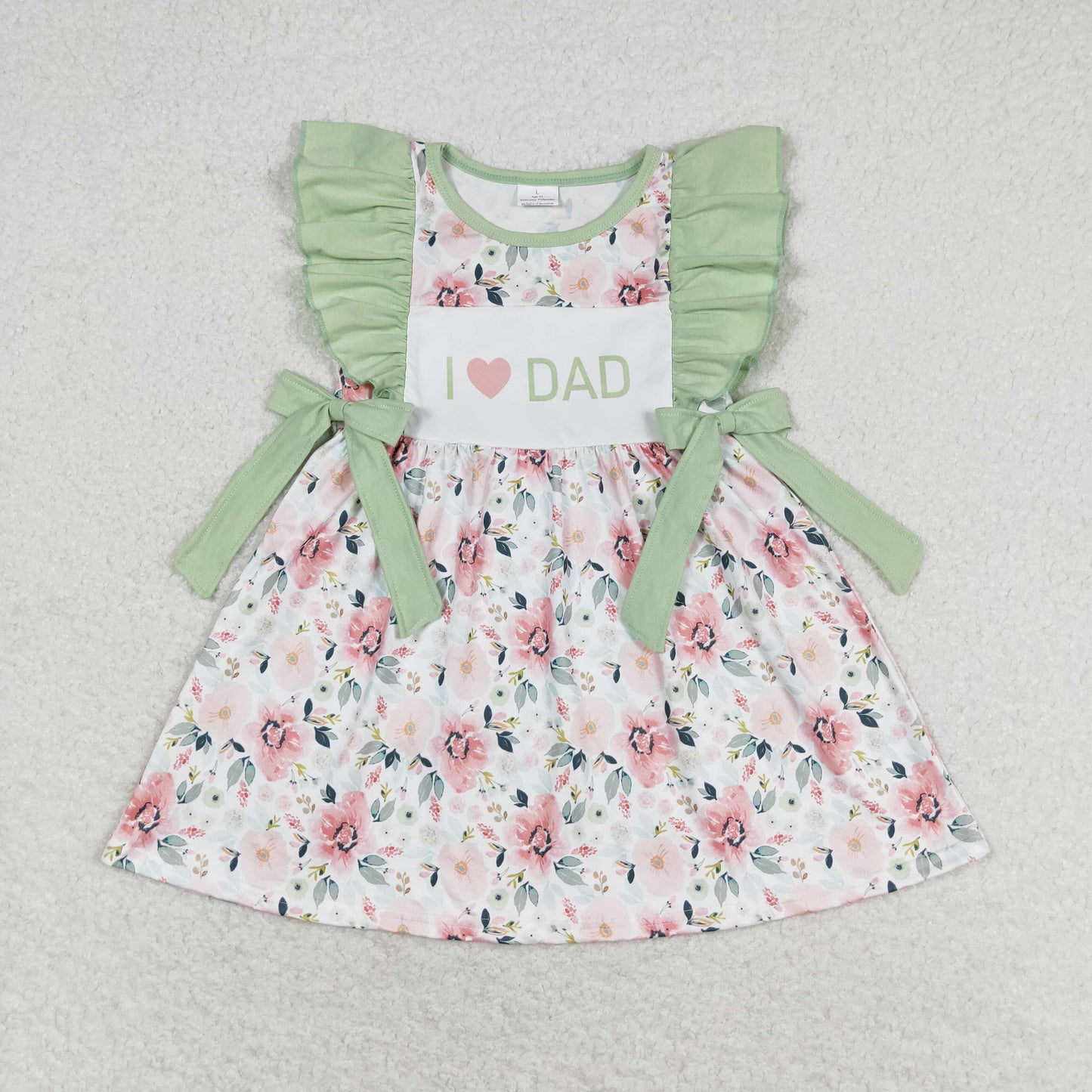 I LOVE DAD Flowers Print Sisters Summer Matching Clothes