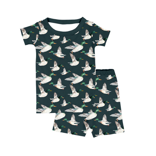 (Custom Design Preorder MOQ 5)  Duck Print Boys Summer Pajamas Clothes Set