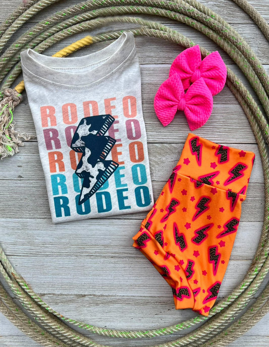 (Custom Design Preorder MOQ 5) Rodeo Top Flash Shorts Baby Girls Summer Western Bummie Set