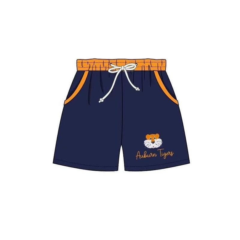 (Custom Design Preorder MOQ 5) Team's Tigers Print Boys Swim Trunks