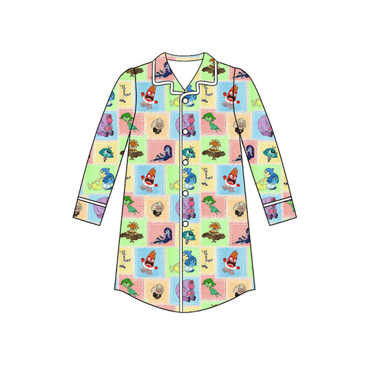 (Custom Design Preorder MOQ 5) Cartoon Figure Inside Out Print Adult Pajamas Woman Top