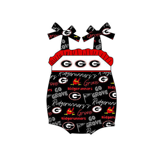 (Custom Design Preorder MOQ 5) Team's GROVE Print Baby Girls Summer Romper