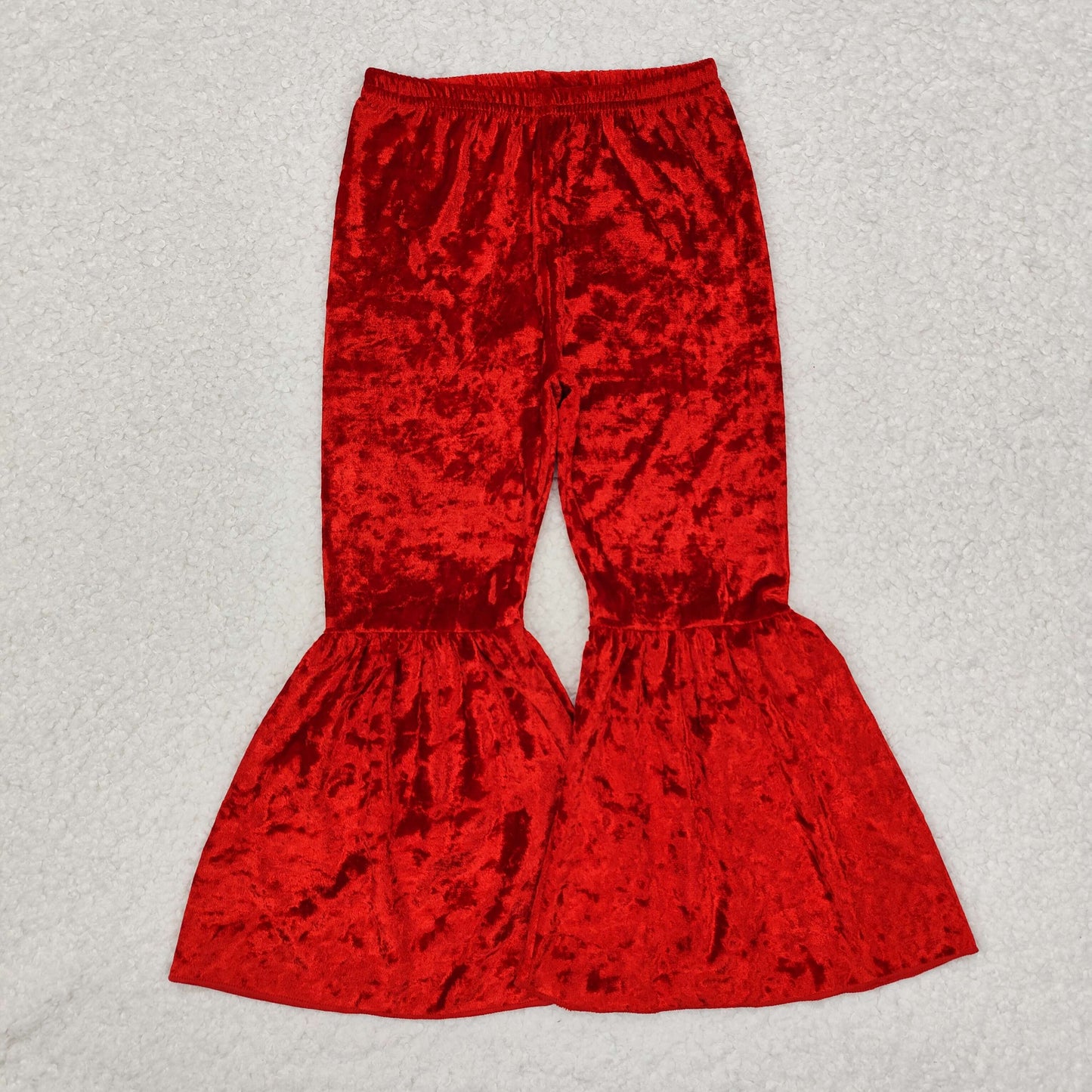 B3-11 Red Velvet Bell Bottom Pants