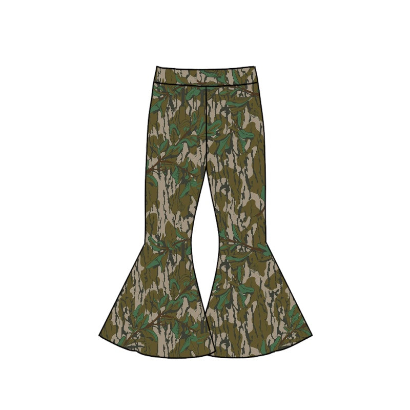 (Custom Design Preorder MOQ 5) Adult Camo Print Woman Hunting Bell Bottom Pants