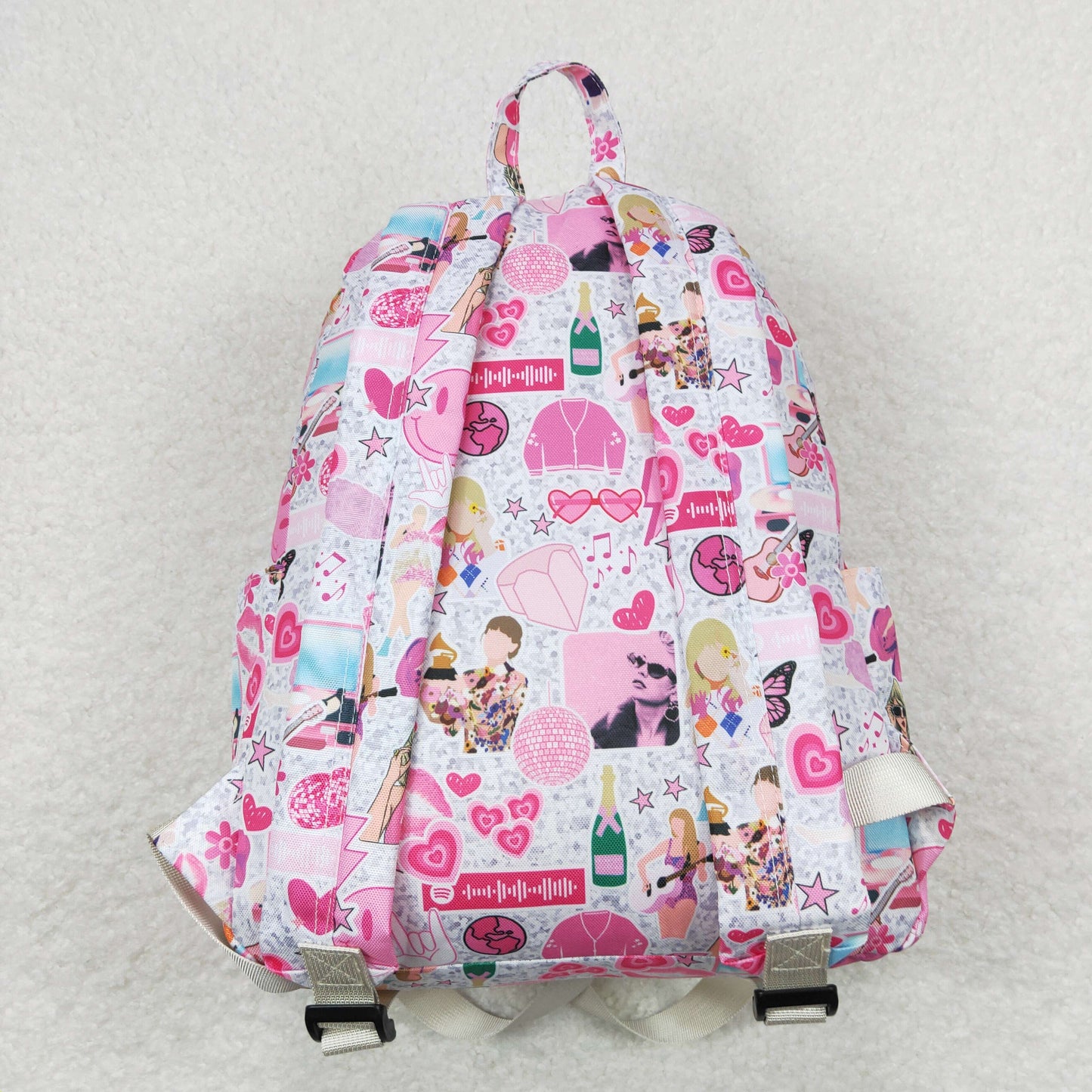 BA0164 Pink Singer Swiftie Print Girls Vocal Concert Backpack