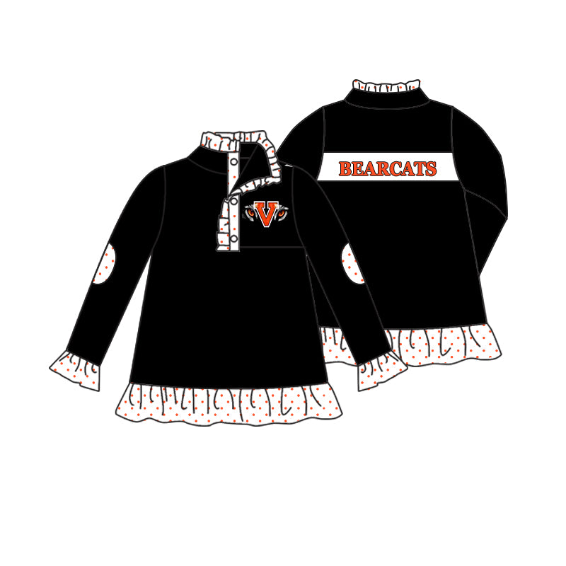 (Custom Design Preorder MOQ 5)  Team's Bearcats Print Girls Pullover Tee Shirts Top