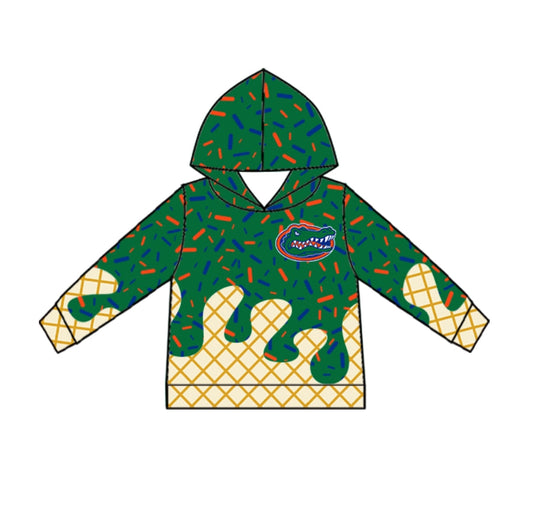(Custom Design Preorder MOQ 5) Team's Florida Sprinkles Print Kids Long Sleeve Hoodie Top