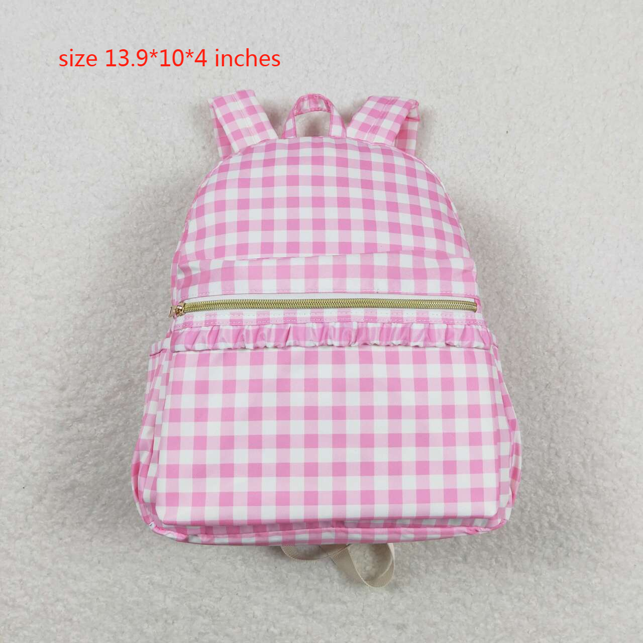 Pink Plaid Print Backpack Lunch Boxes Girls Back to School Bags