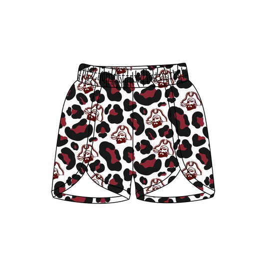 (Custom Design Preorder MOQ 5 Each Item) Team's Pirate Leopard Print Summer Bottom Shorts Mom and Me Matching Clothes