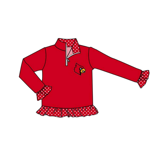 (Split Order Preorder) Deadline September 30 Team's Cardinals Print Girls Zipper Tee Shirts Top