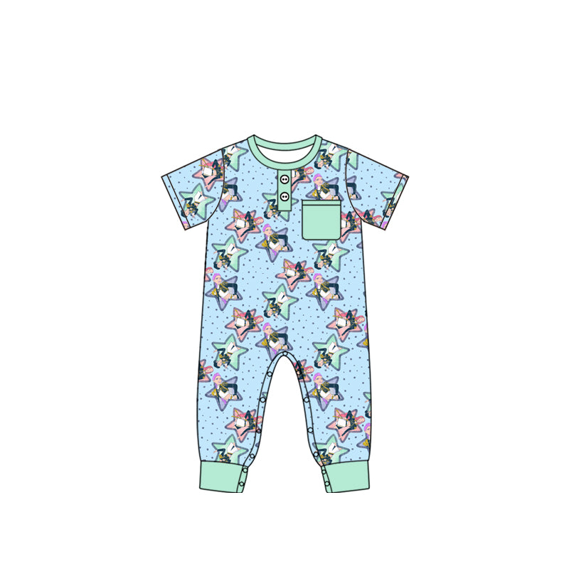 (Custom Design Preorder MOQ 5 Each Design) Cartoon Demon Movie Blue Print Boys Matching Clothes Brothers Wear