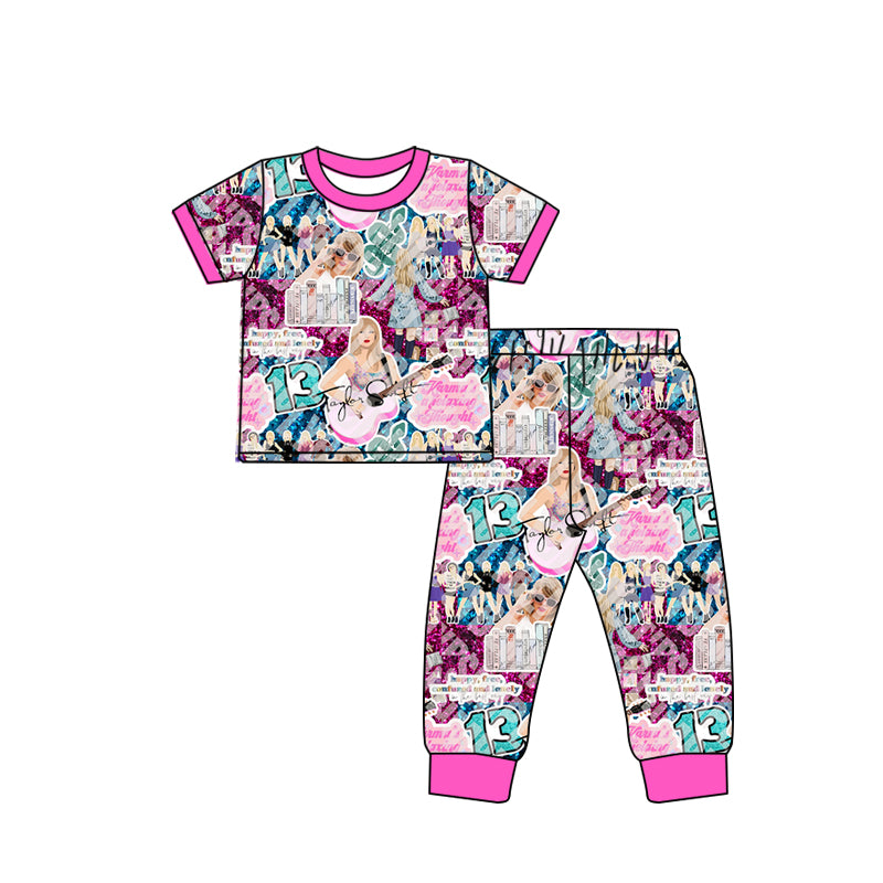 (Custom Design MOQ 5) Singer Design Girls Clothes Set