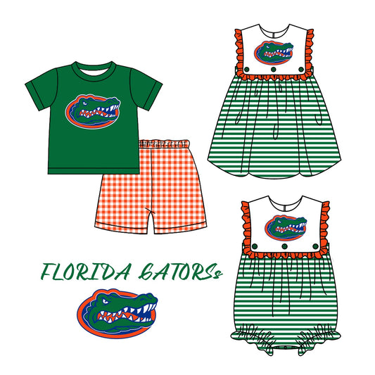(Custom Design Preorder MOQ 5 Each Design) Team's Florida Print Kids Summer Matching Clothes Sibling Wear