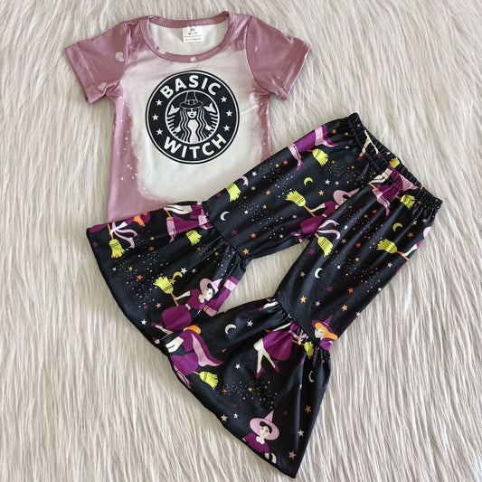 (Promotion)A1-2 Purple basic witch bell pants Halloween clothes set