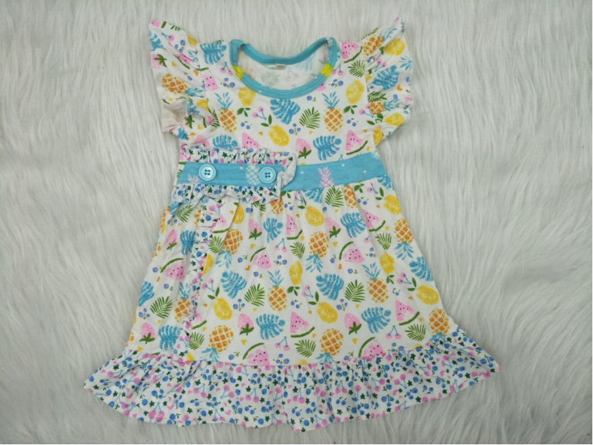 (Promotion) A12-9 Fruits Print Girls Summer Dress