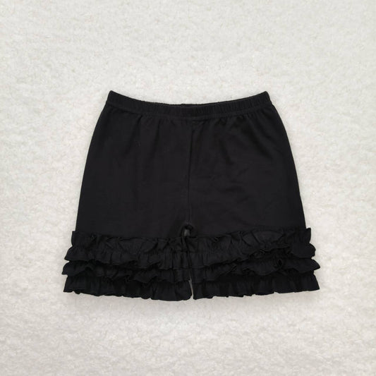 Girls summer black icing shorts A16-3