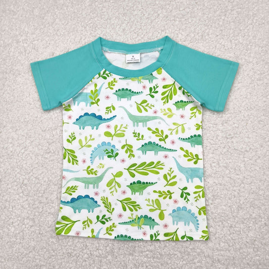 (Promotion)A3-21 Boys Dino Print Kids Summer Tee Shirts Top
