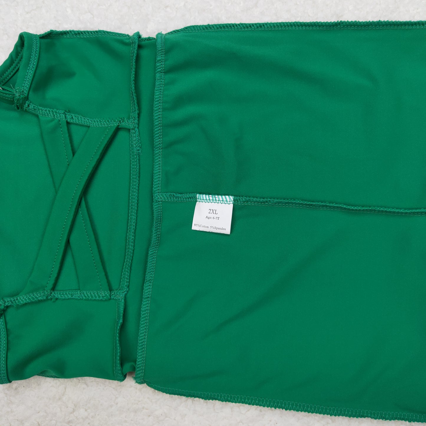 S0444 Green Color Girls Knee Length Shorts Athletic Dress 1 Pieces Swimsuits