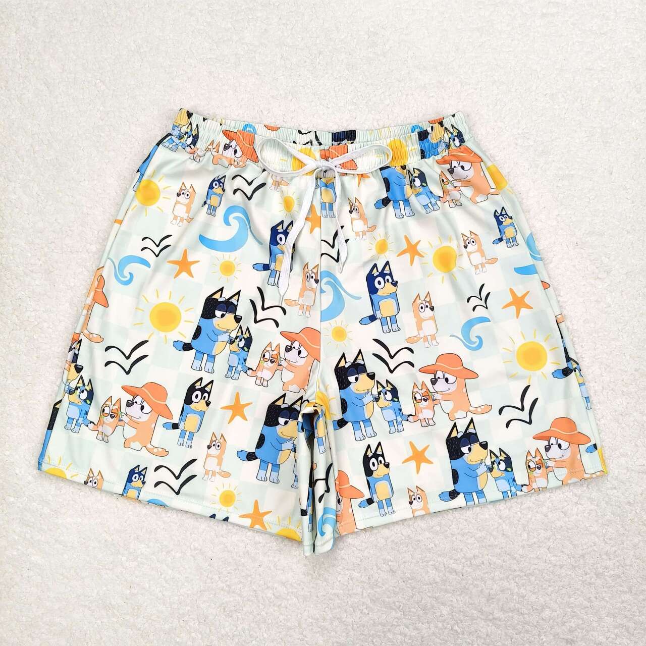 Cartoon Dog Sandbeach Print Family Matching Swimsuits