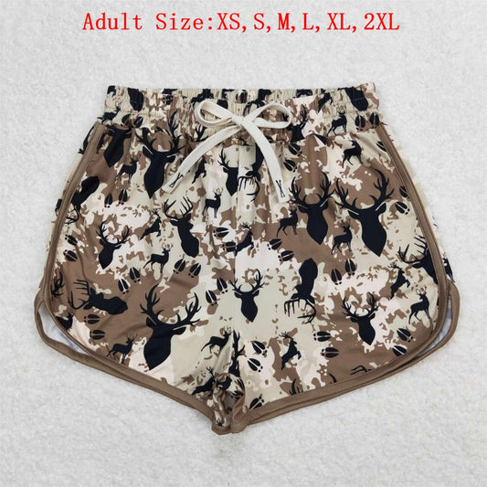 SS0145 Adult Deer Camo Print Summer Hunnting Woman Shorts