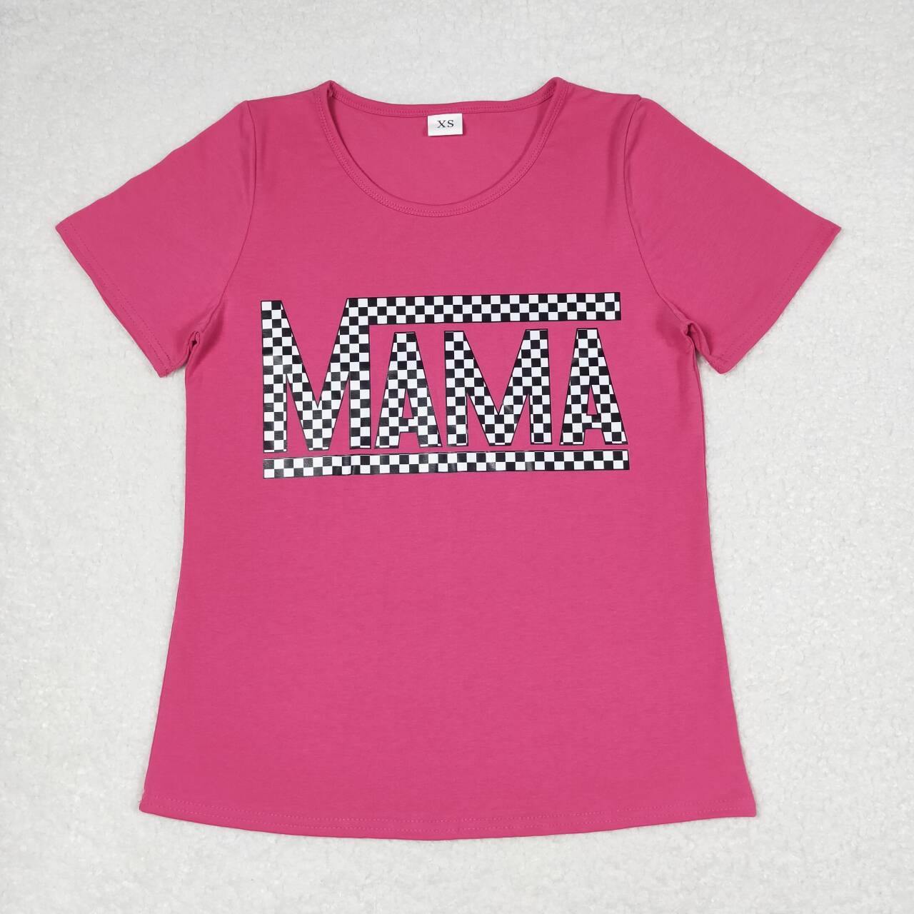 GT0574 Adult Hot Pink MAMA Vinyl Woman Summer Tee Shirts Top
