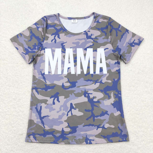 GT0510 Adult MAMA Camo Print Woman Tee Shirts Top