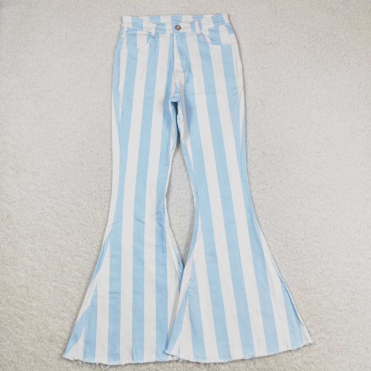 Mommy and Me Matching Jeans- Blue Stripes Denim Bell Bottom Pants