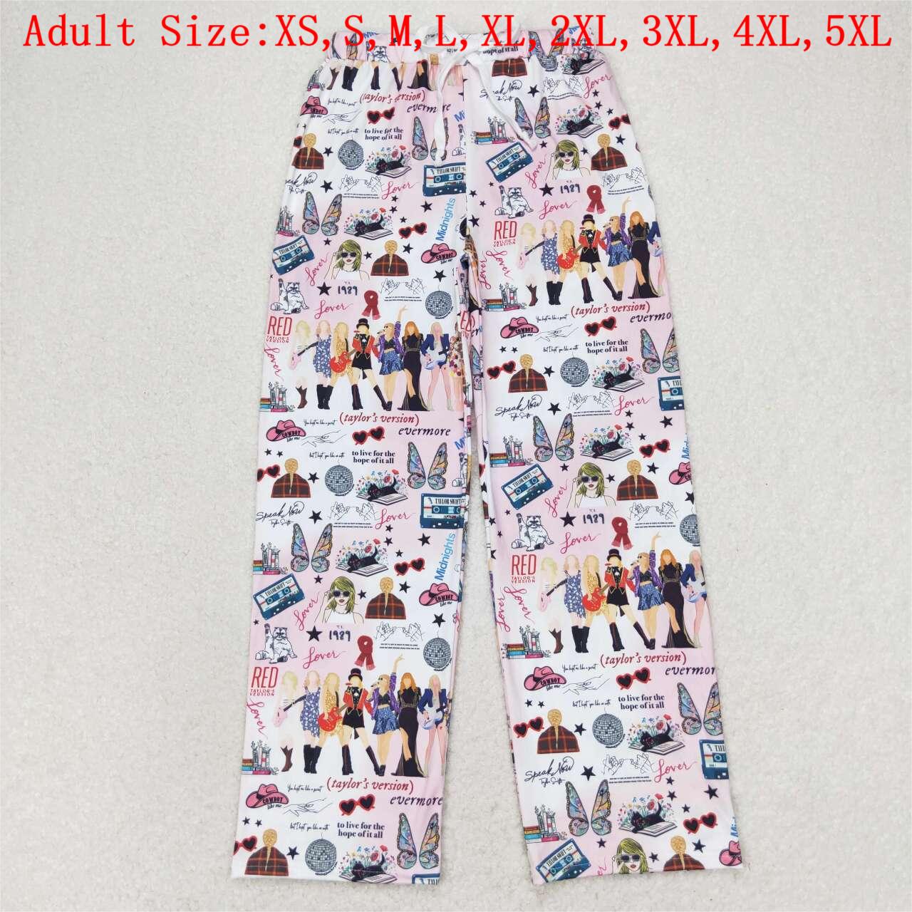 P0464 Adult Singer Swiftie Print Woman Pajamas Pants