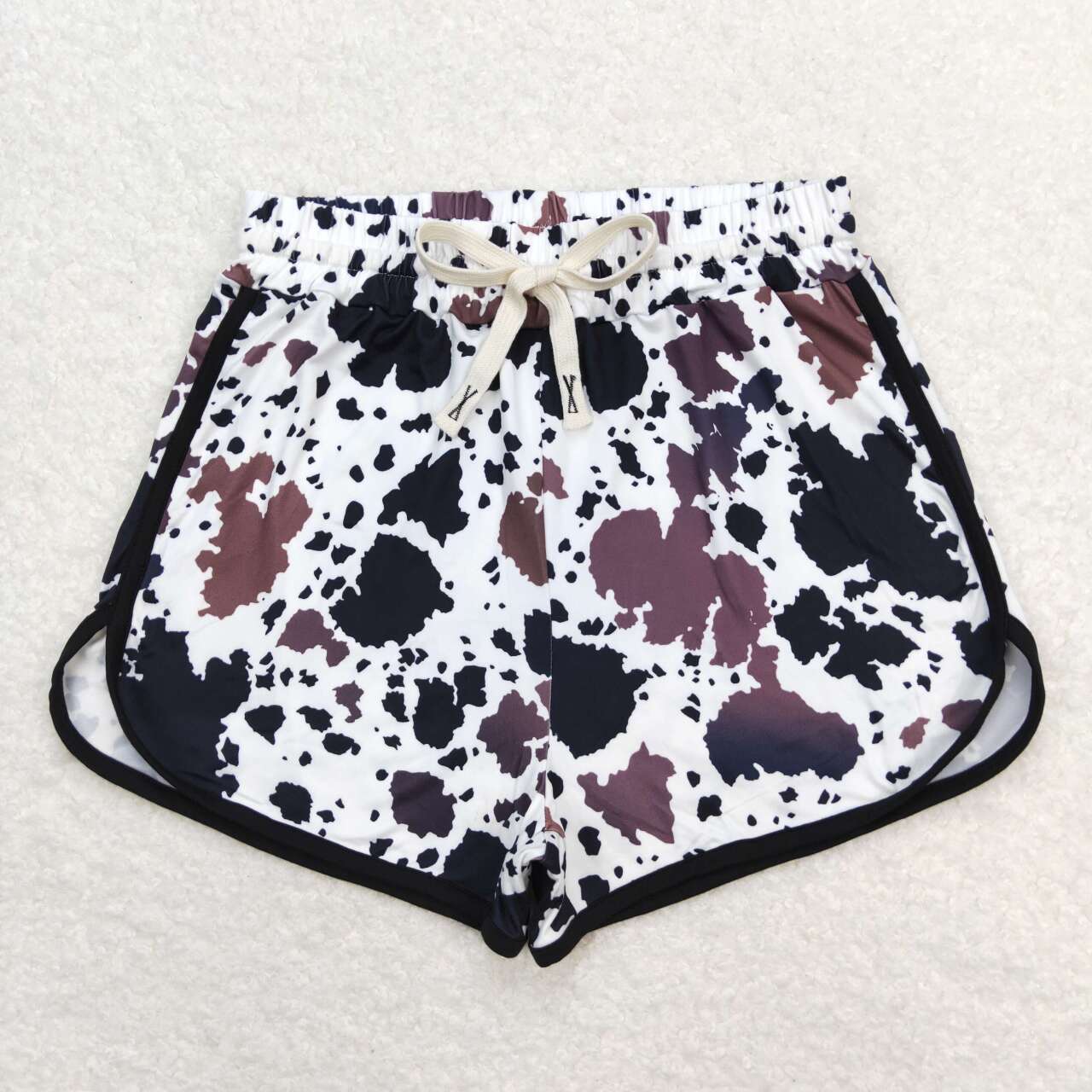 SS0221 Adult Black Cow Print Woman Summer Shorts