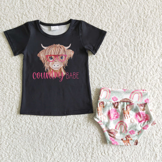 (Promotion)Country babe cow print bummies set C0-29