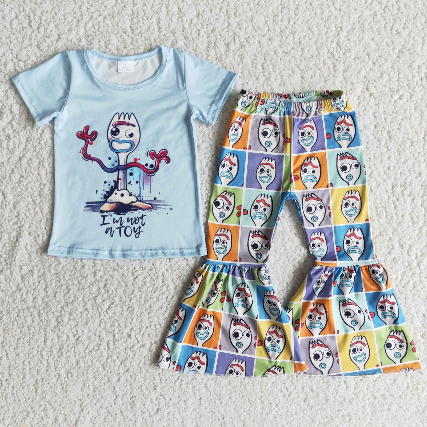 (Promotion) Short sleeve bell bottom pants outfits   B2-2