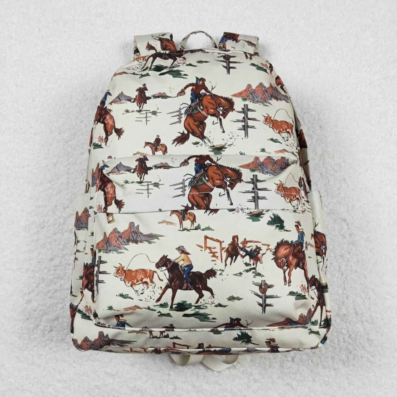 BA0059 Kids bag cowboy western print backpack