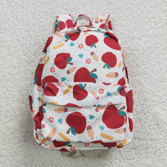 BA0069 Kids bag apple print back to school backpack