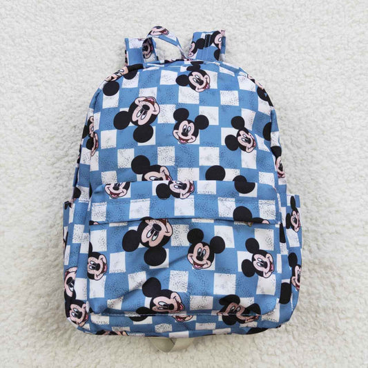 BA0091 Boys bag cartoon mouse plaid print backpack