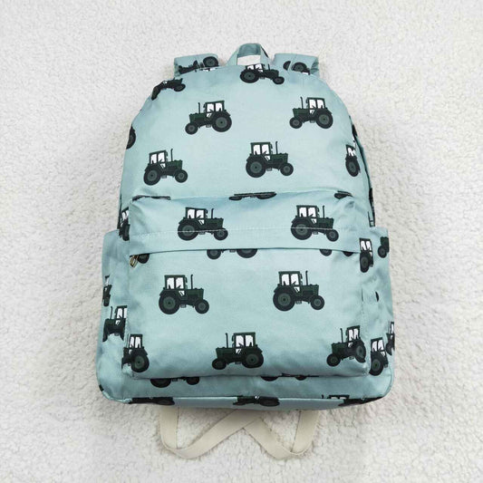 BA0121 Kids bag grey tractors print backpack