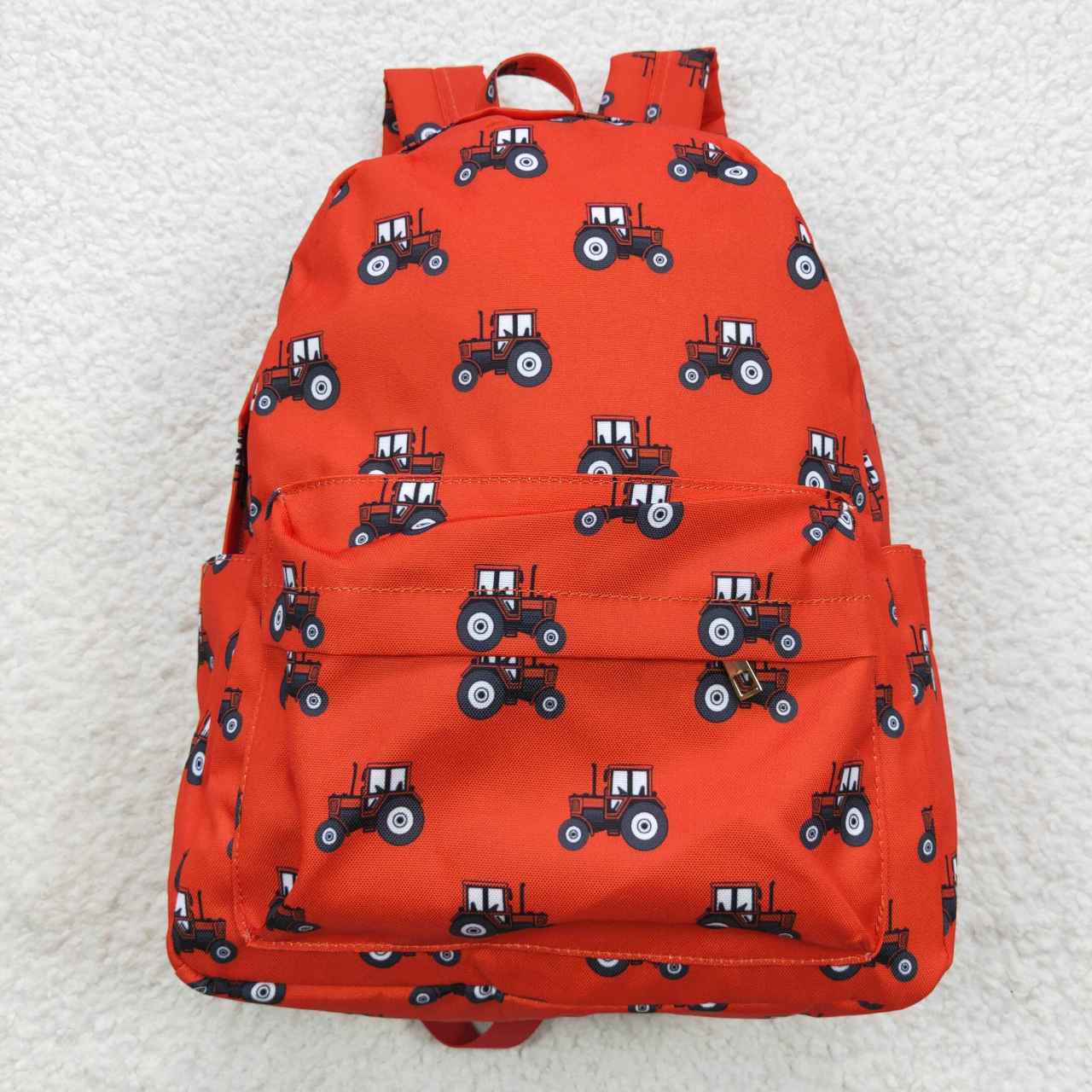 BA0122 Kids bag red tractors print backpack