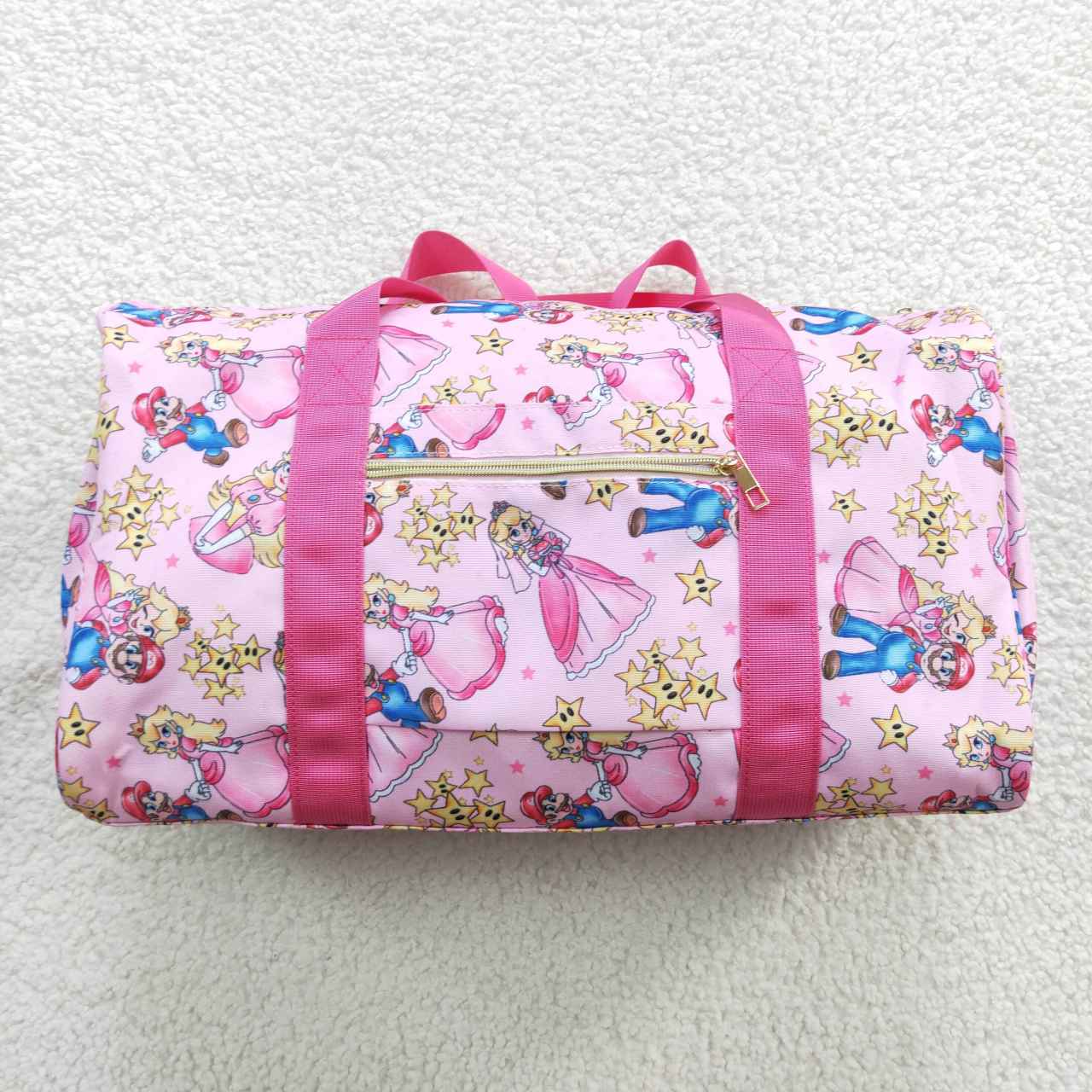 BA0130 Pink games character print gym bag