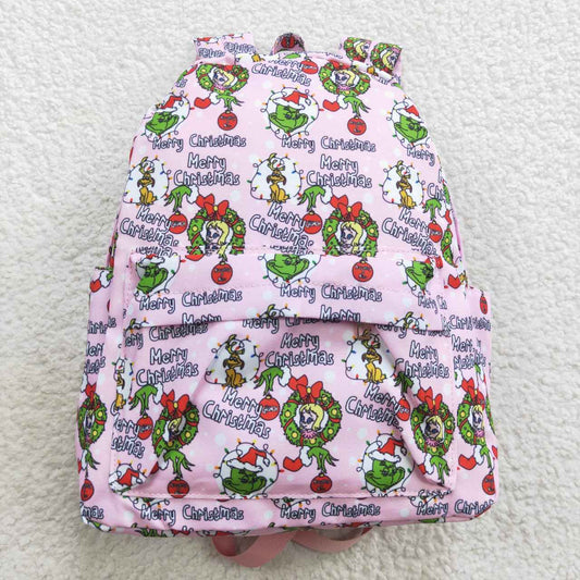 BA0148 Merry Christmas bag pink frog backpack
