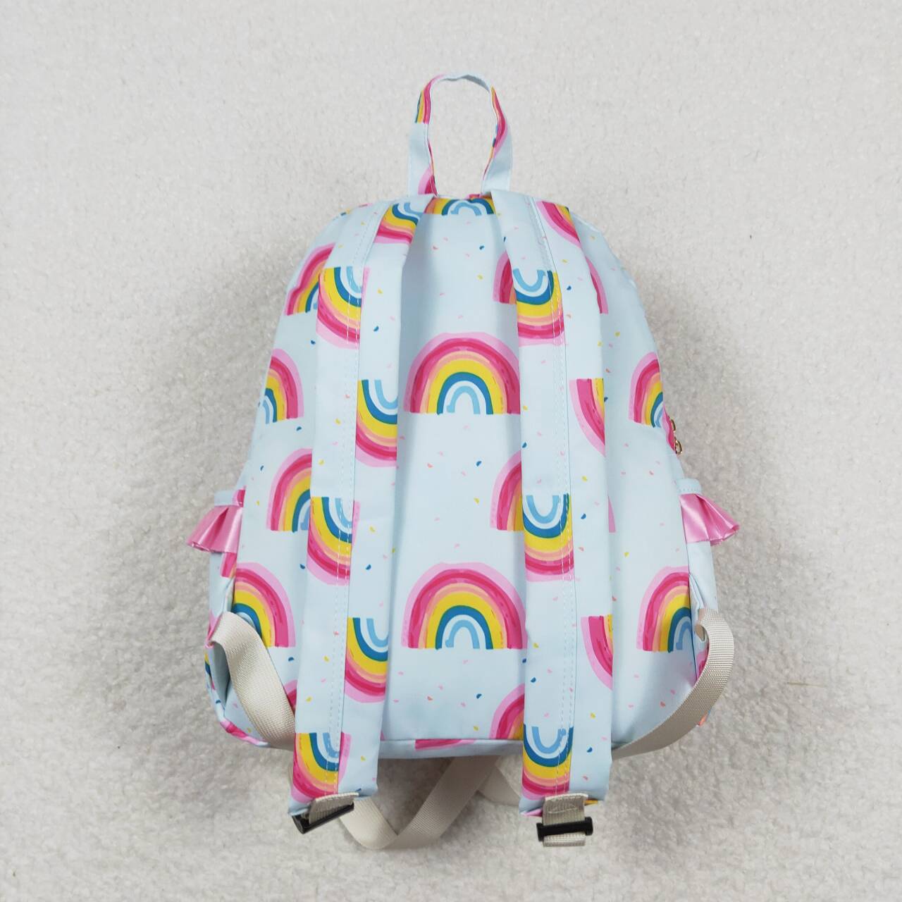 BA0167 Rainbow Print Girls Ruffle Backpack