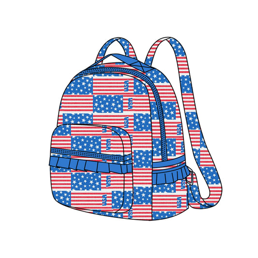 (Pre-order) BA0177 Kids Bag Flags Print 4th of July Backpack