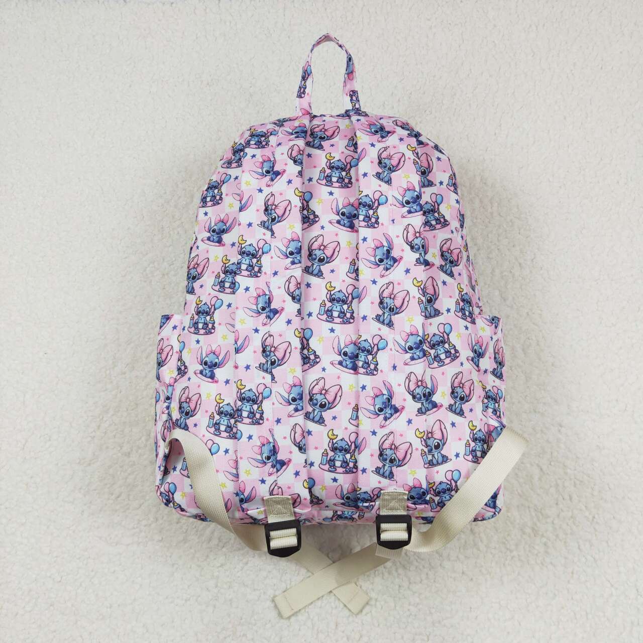 BA0182  Pink Cartoon Animals Print Girls Backpack