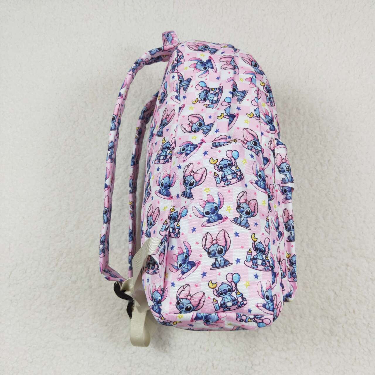 BA0182  Pink Cartoon Animals Print Girls Backpack