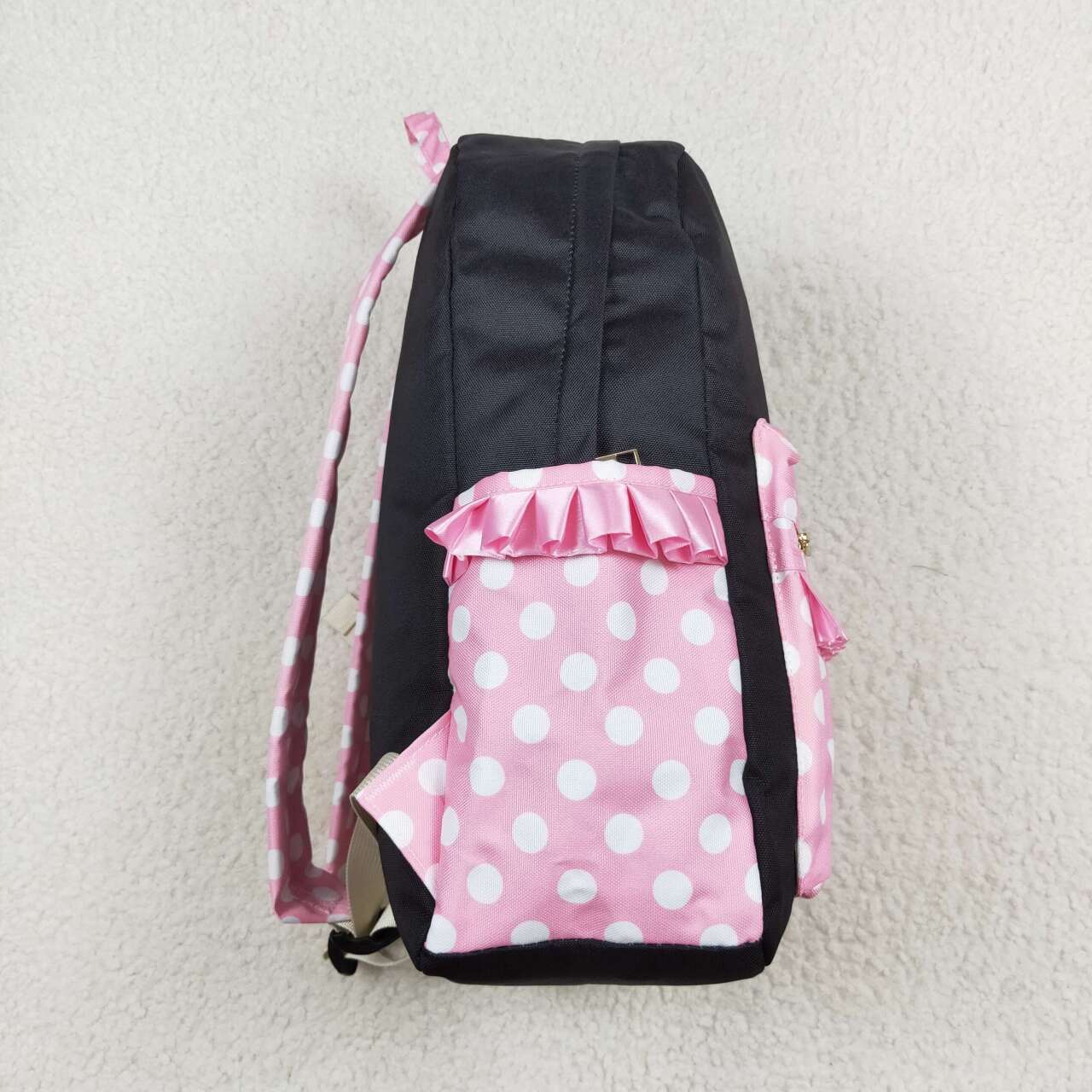 BA0183  Pink Dots Print Girls Backpack