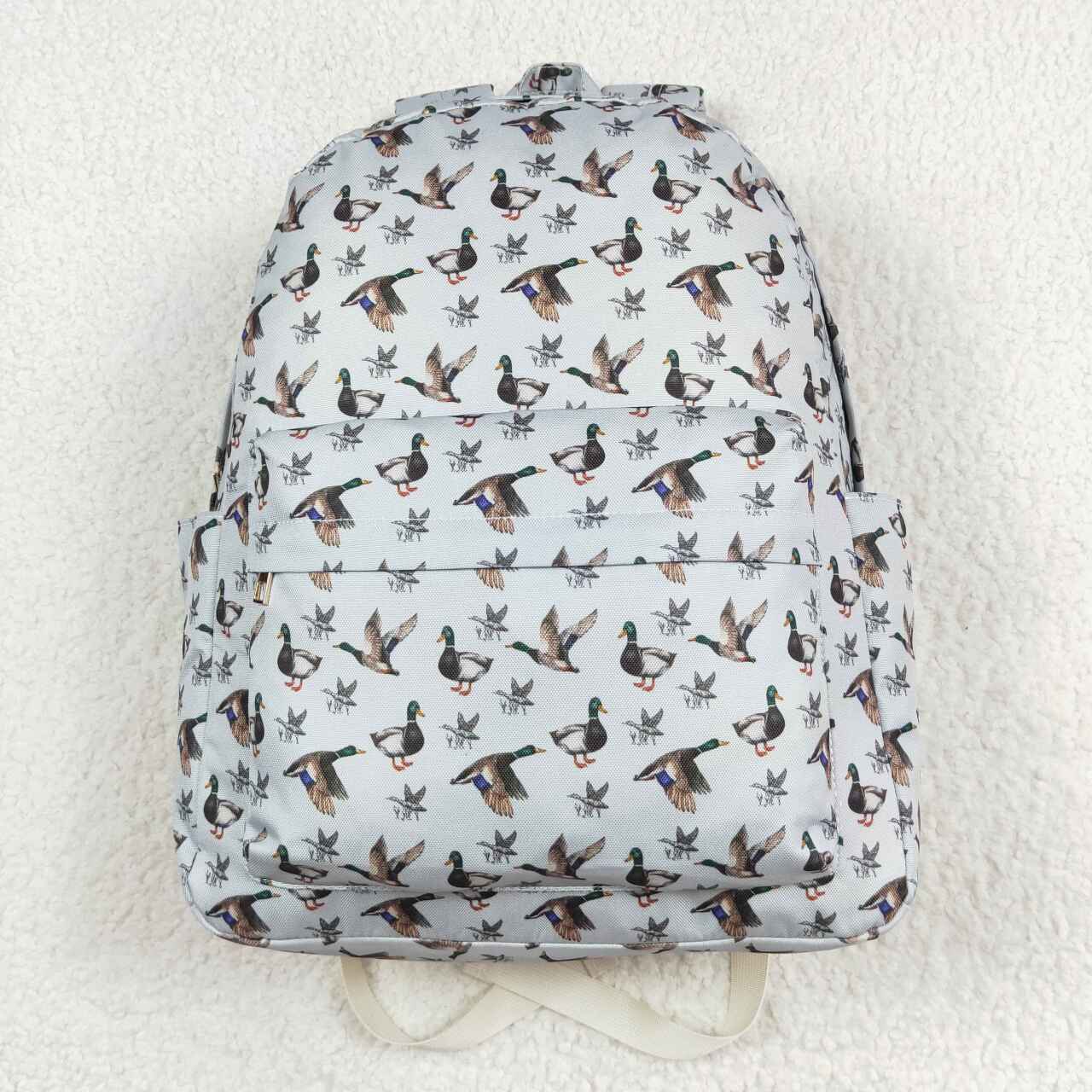 BA0197  Grey Duck Print Kids Hunting Backpack