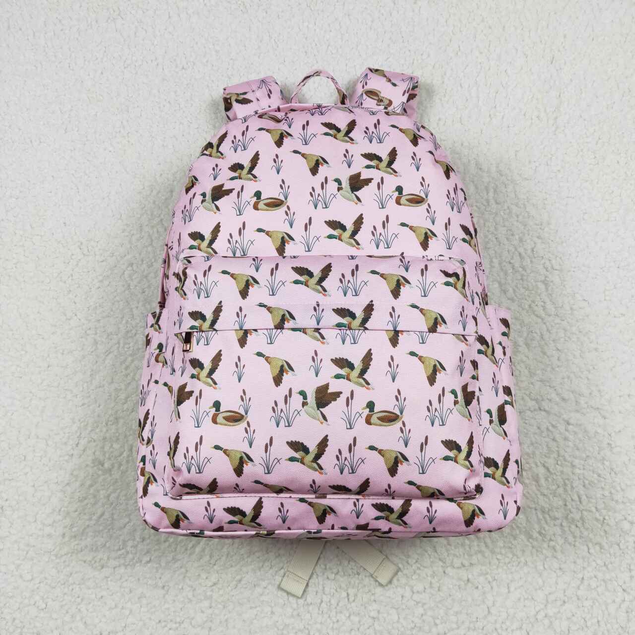 BA0202  Pink Duck Paddy Print Backpack Girls Hunting Bags